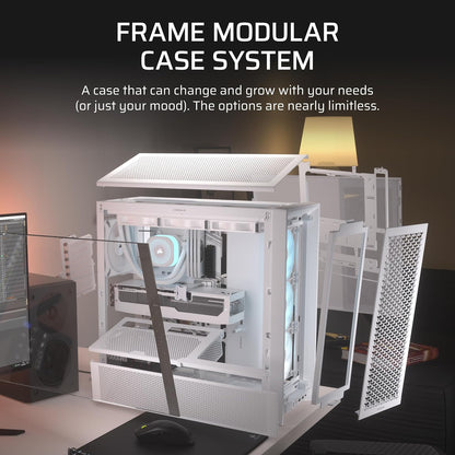 CORSAIR 4000D RS ARGB Frame Customizable Mid-Tower PC Case – White