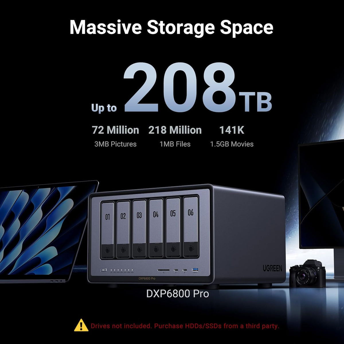 NAS DXP6800 Pro 6-Bay for Teams, Small Businesses File Server