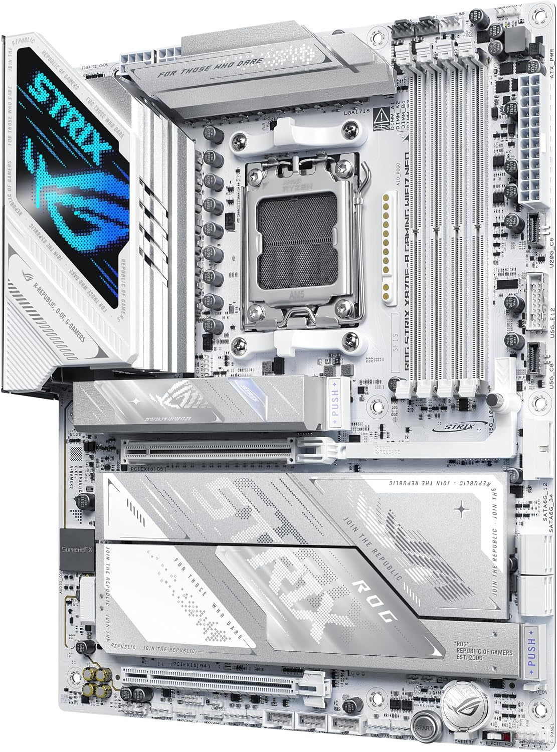 ASUS ROG Strix X870E-A Gaming WIFI7 NEO AM5 ATX Motherboard, DDR5, DIMM Fit, Wifi 7, 5Gb LAN, Pcie 5.0, 4X M.2, 2X USB4, EZ PC DIY, AIO Q-Connector