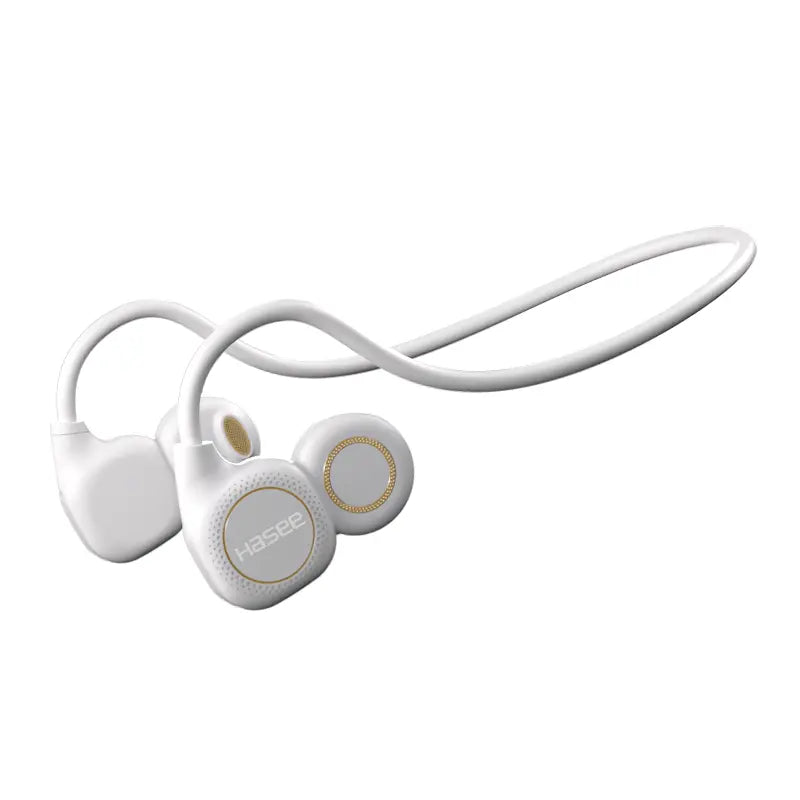 Silicone Open-Ear Neckband Wireless Headphones - Bluetooth 6.0 Air Conduction Earphones, Hand-Free Calls with ENC, LED Battery Display, Hifi Stereo High Quality Audio, Fast Charging, Stable Connection, Lightweight Secure Fit, Sweatproof for Running, Gym