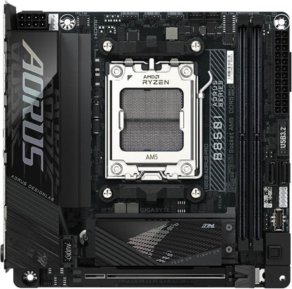 GIGABYTE B850I AORUS PRO AMD AM5 Mini-Itx Motherboard, Support AMD Ryzen 9000/8000/7000 Series, DDR5, 8+2+1 Power Phase, 2X M.2, Pcie 5.0, USB-C, WIFI7, 2.5Gbe LAN, Ez-Latch, 5-Year Warranty